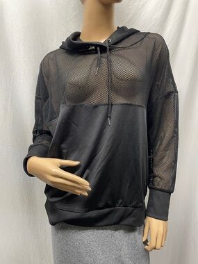 CALI Women's Black Mesh Panel Hoodie NWOT